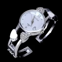 Steel Bracelet Women Watch Bangle Lover Heart Shape