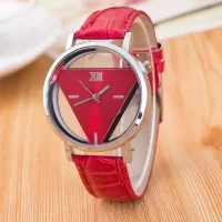 Trendy Triangle Quartz Women Wristwatch Female Simple Casual Design INS Women Watch Personalized Double-sided Hollow Clock Gifts