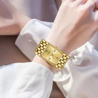 Elegant Fashion Women Luxury Top Brand Square Bracelet Quartz