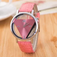 Trendy Triangle Quartz Women Wristwatch Female Simple Casual Design INS Women Watch Personalized Double-sided Hollow Clock Gifts