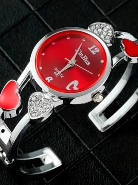 Steel Bracelet Women Watch Bangle Lover Heart Shape