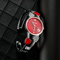 Steel Bracelet Women Watch Bangle Lover Heart Shape