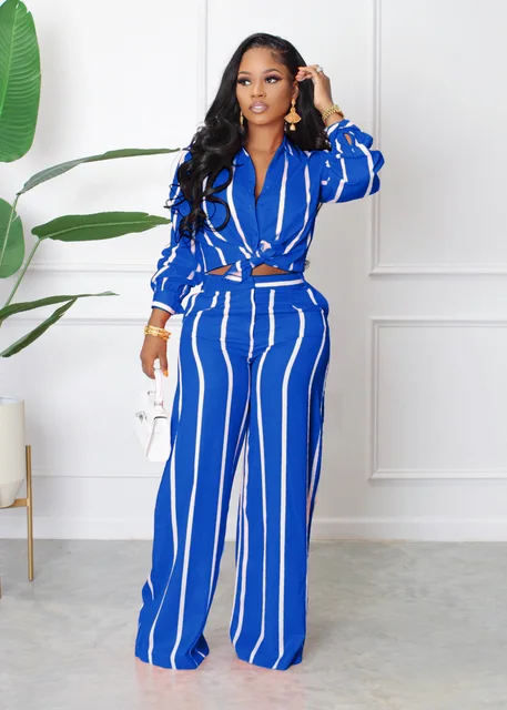 Stripe-Two-Piece-Set-Shirt-Wide-Leg-Pants-Summer-Fashion-2