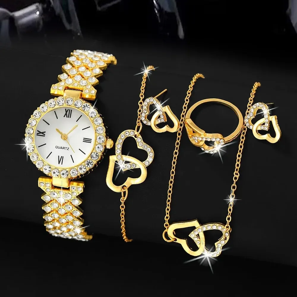 Roman Dial Women Watch Luxury 6PCS Set Female