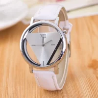 Trendy Triangle Quartz Women Wristwatch Female Simple Casual Design INS Women Watch Personalized Double-sided Hollow Clock Gifts