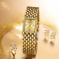 Elegant Fashion Women Luxury Top Brand Square Bracelet Quartz