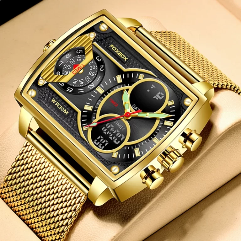 Luxury Men Square Watch Top Brand FOXBOX Fashion