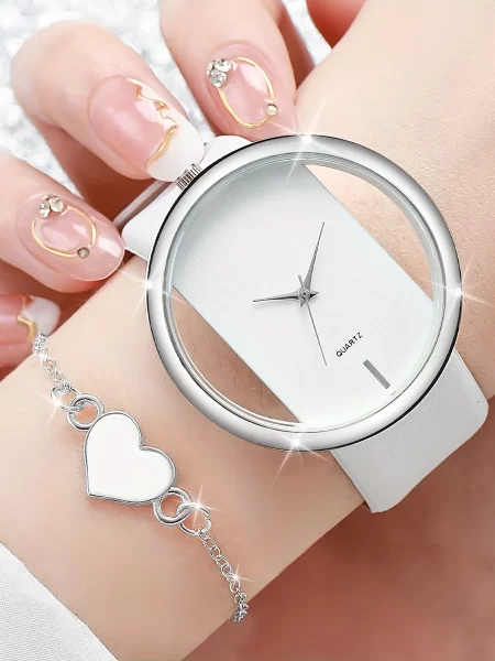 Women's Watch 2PCS/Set Quartz Hollow Out Fashion