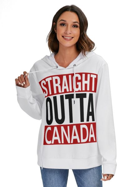 Hoodie Women's Canada Streetwear Glow Trendy & Comfortable Fit Heavy Fleece Zip on the Side