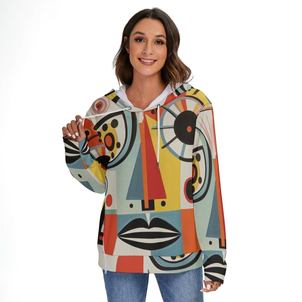 Heavy Fleece Women's Hoodie Women Trendy Casual Look Zip-on-the-Side