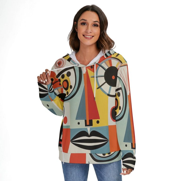 Heavy Fleece Women's Hoodie Women Trendy Casual Look Zip-on-the-Side