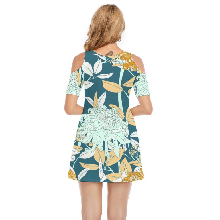 Cold Shoulder Women's Dress Elegance A Chic Floral Statement