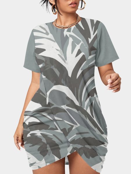 Curvy Mini but Mighty Dress for Charming Plus Size Body Women Stacked Hem