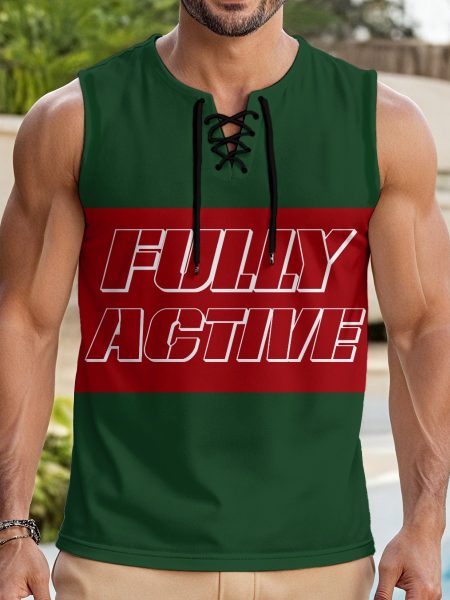 Tank Top City Heat Drawstring Men Fully Active With Drawstring