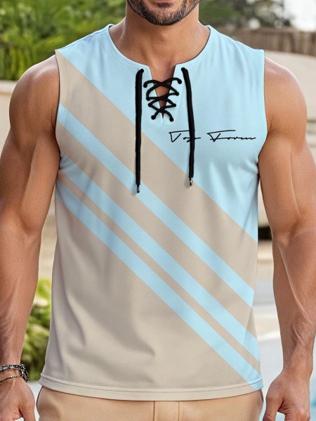 Cool Tank Top Breeze Drawstring Men With Drawstring For Sleek Days