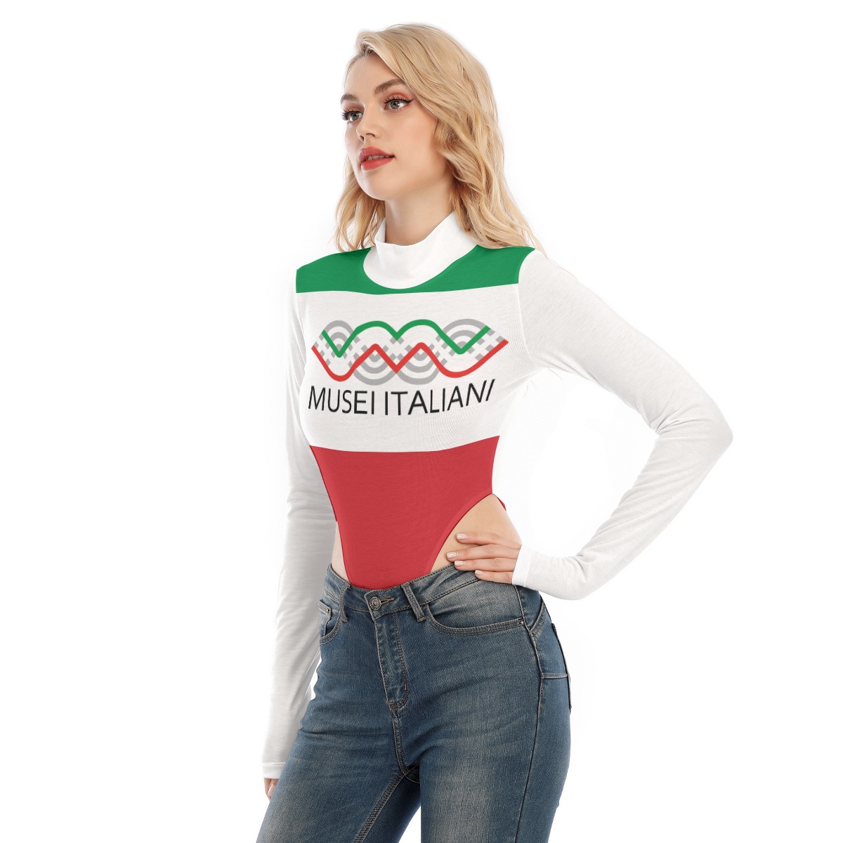 Italian Skin-Tight & Stunning Bodysuit Women's Jumpsuits Long Sleeve Turtleneck