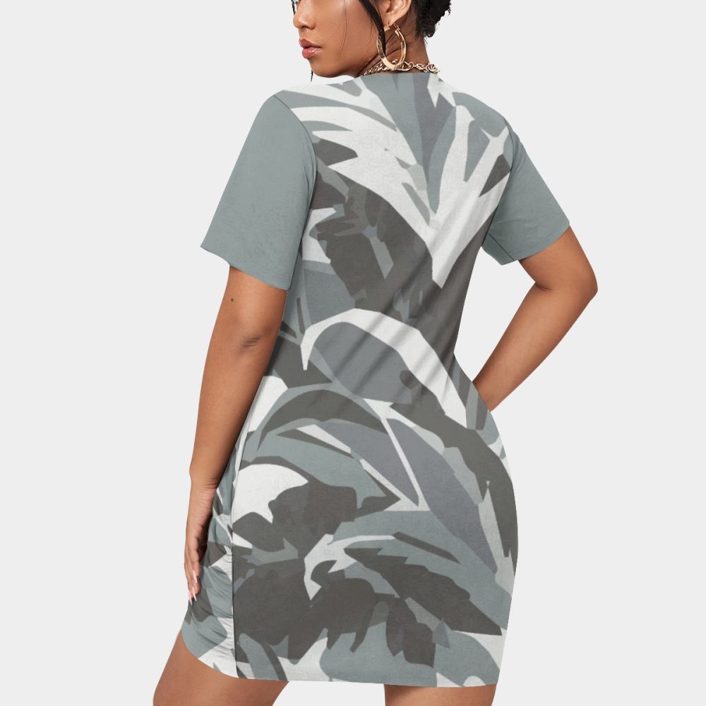Curvy Mini but Mighty Dress for Charming Plus Size Body Women Stacked Hem