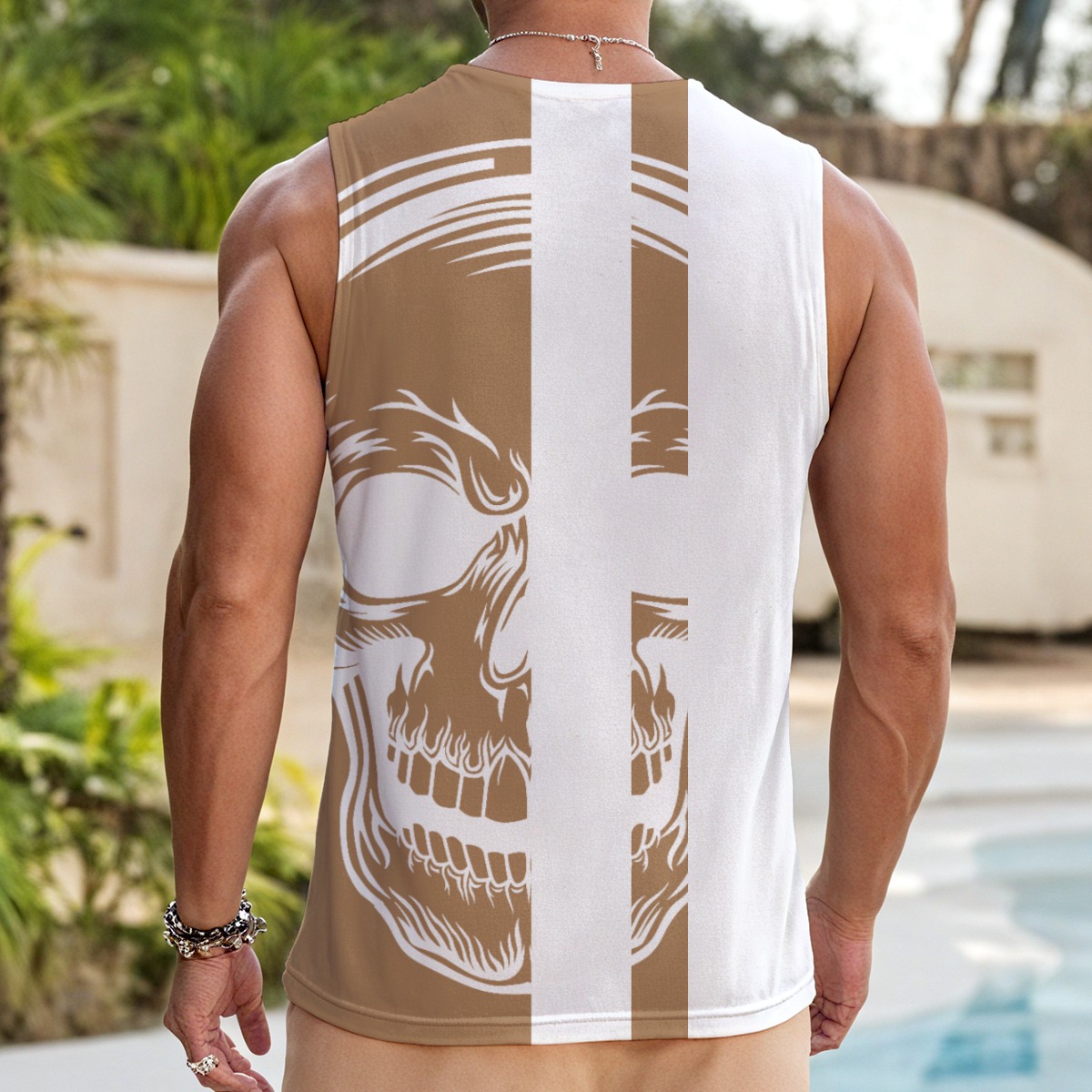 Grind Mode Tank Top Men Skull With Drawstring Muscle Fit