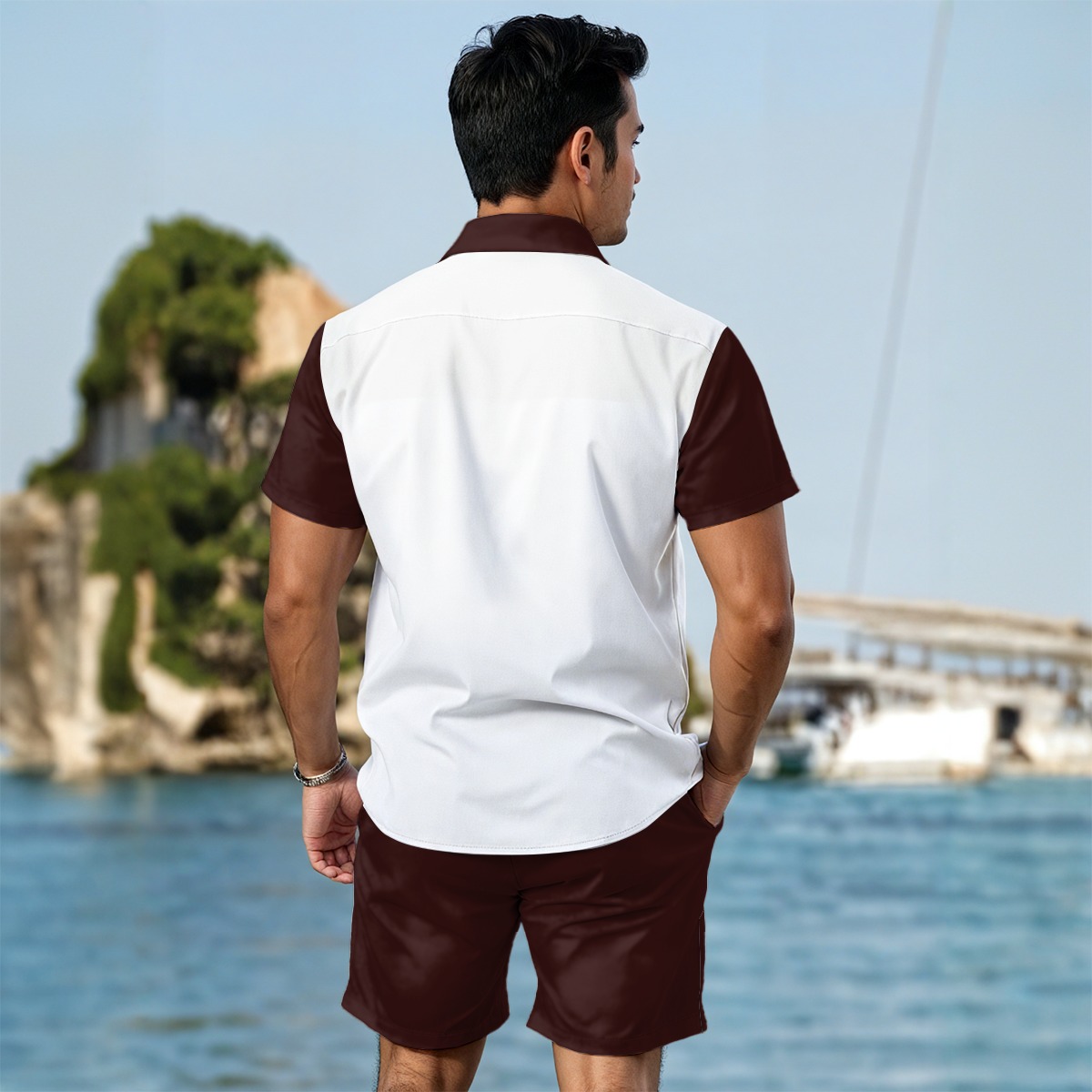 Modern Men Summer Set Cool Fit Shirt & Shorts Outfit