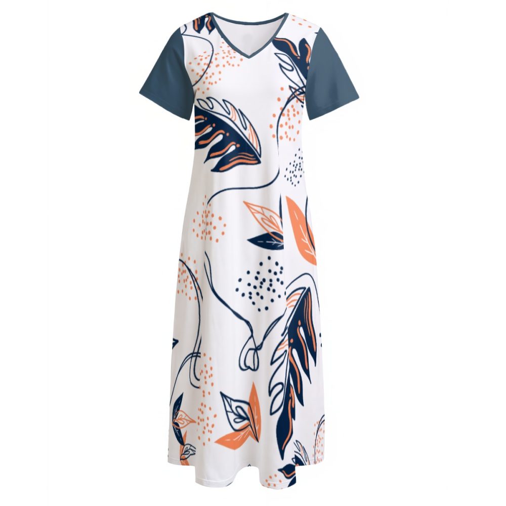 Vibe Split Statement Maxi Dress Women Summer Side Slit V-neck
