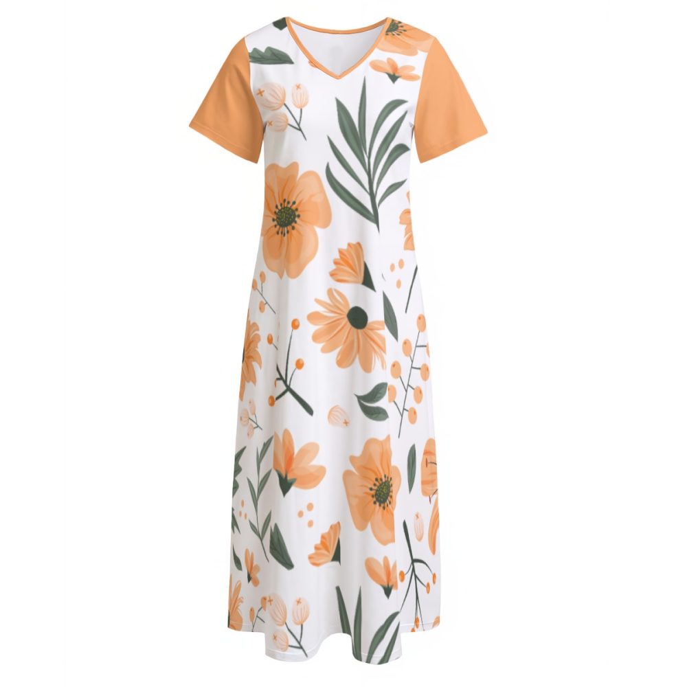 Women Slit & Fierce Maxi V-Neck Dress Summer Wear with Side Slit