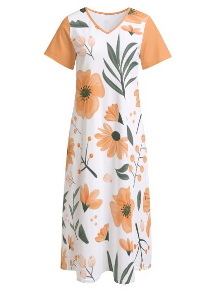 Women Slit & Fierce Maxi V-Neck Dress Summer Wear with Side Slit