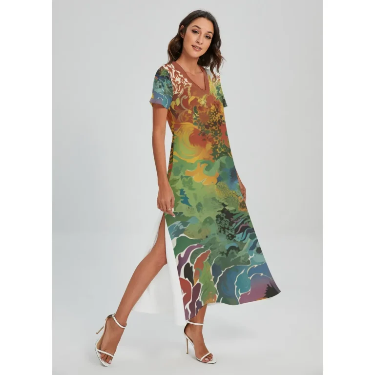 Serenity Curve V-Neck Maxi Dress- 5