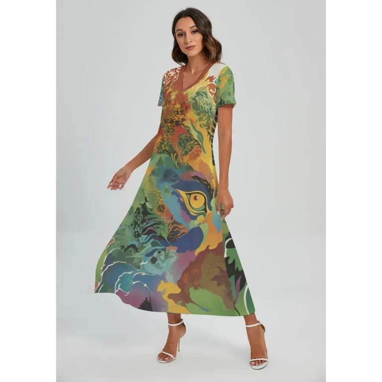 Serenity Curve V-Neck Maxi Dress- 6