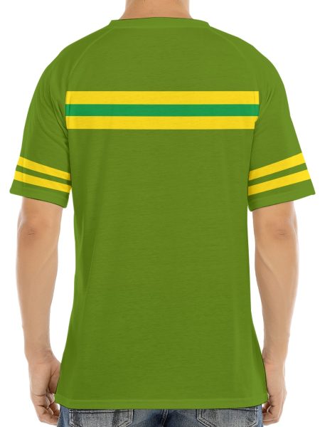 Men Stylish T-Shirt Raglan Button-Down Attractive Casual Everyday Wear