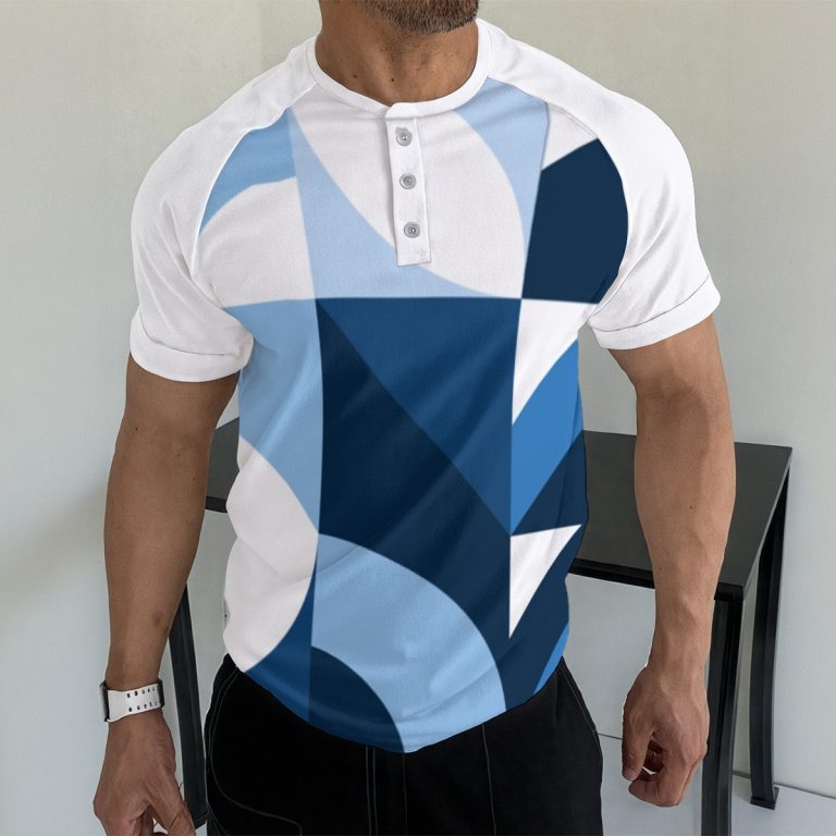 Modern Raglan T-Shirt Henley Tee for Men Captivating Casual Business Comfortable & Versatile Sleeve