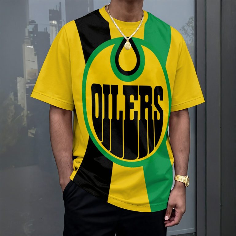 Loose T-Shirt Cut Jamaica Colours Drop Alluring Men Drop-shoulder
