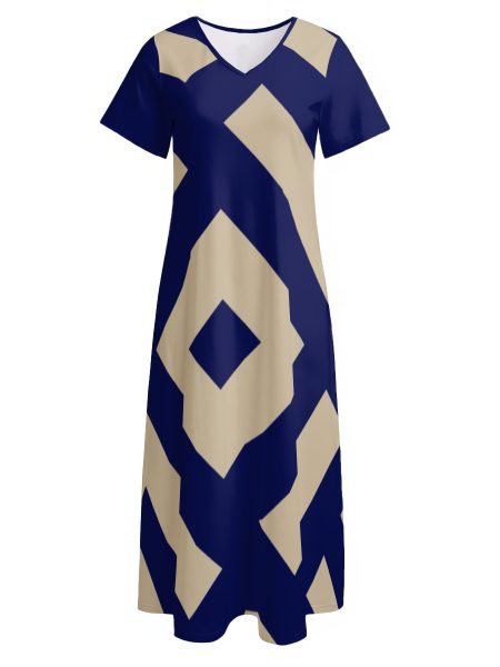 Sunset Stroll V-Neck Maxi Dress Women V-neck Dress With Side Slit