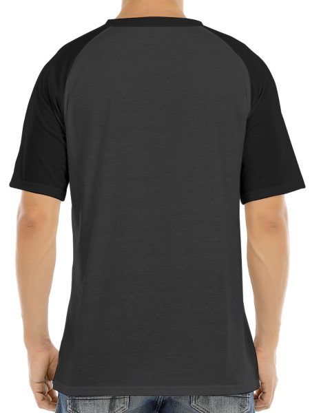 Men Trendy T-Shirt Raglan Button Henley Comfortable Streetwear Style Sleeve T-shirt