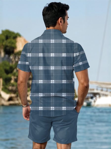 Business Short Sleeve Shirt & Matching Shorts Charming Summer Essentials Men Shirt Set