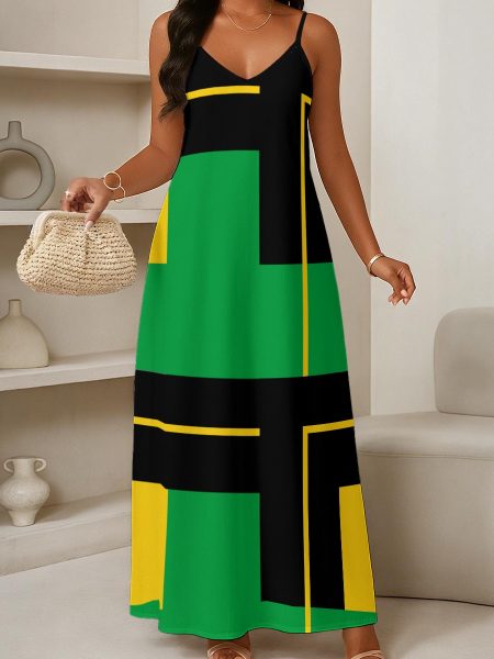 The Jamaican Maxi Dress That Dances with Dusk Women's Elegant Captivating V-Neck