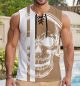 Grind Mode Tank Top Men Skull With Drawstring Muscle Fit