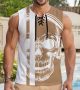 Grind Mode Tank Top Men Skull With Drawstring Muscle Fit