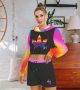 Adi Sporty Hoodie And Shorts Set Women Mirco Fleece Outfit