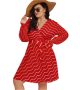 Boss Lady Mini Dress Women V-Neck Curvy Waistband Plus Size