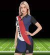Game Day Sports Mini Dress Women Polo Collar Streetwear