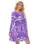 Women Colour Purple Mini Dress Crew Neck Summer Wear
