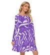 Women Colour Purple Mini Dress Crew Neck Summer Wear