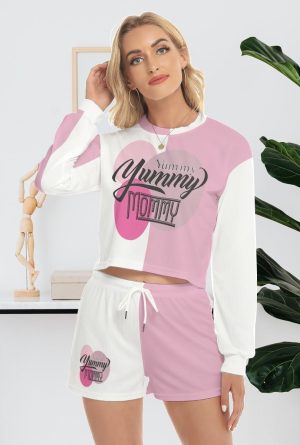 Yummy Mommy Short & Sweatshirt Women Set Outfit Suit