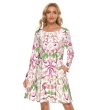 Women Flowered Trending Mini Dress Summer Crew Neck