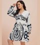 NYC Champion Women Mini V-Neck Dress Curvy Plus Size