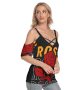 Women Rose Cold Shoulder T-Shirt Criss Cross Strips