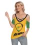 Women Jamaican T-Shirt Cold Shoulder With Criss Cross Strips