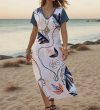Vibe Split Statement Maxi Dress Women Summer Side Slit V-neck