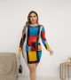 Colourful Mini Dress Women Curvy Mesh Club Wear Plus Size