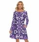 Purple Summer Women Mini Dress Night Out Crew Neck